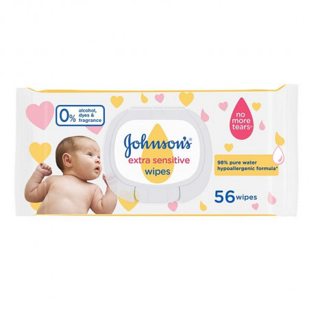 Johnsons Extra Sensitive baby Wipes 56 Pieces